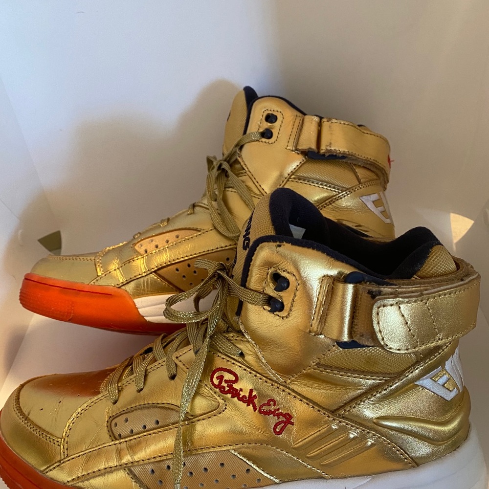 Patrick Ewing gold boots